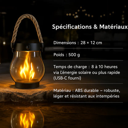 SunFlicker™ – Lanterne Solaire d’Extérieur