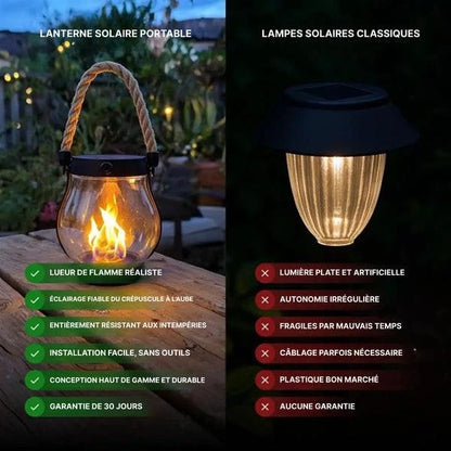 SunFlicker™ – Lanterne Solaire d’Extérieur